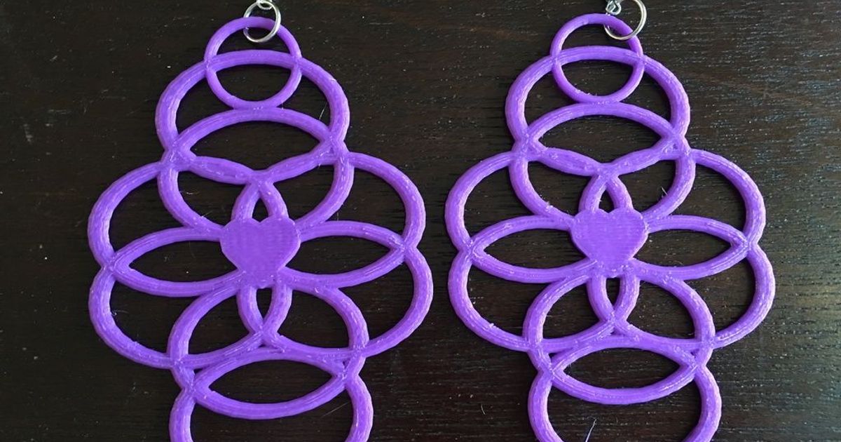 Heart Rings Earrings by jchun Download free STL model