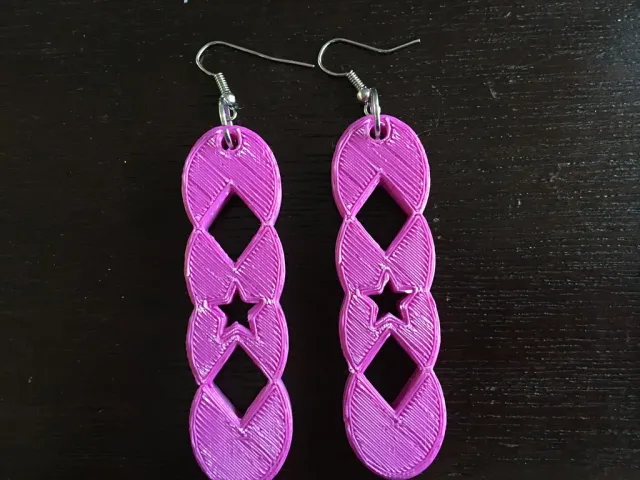 Star Sliced Cylinder Earrings