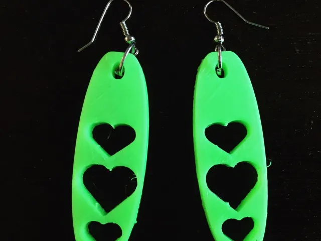 Three Heart Earrings
