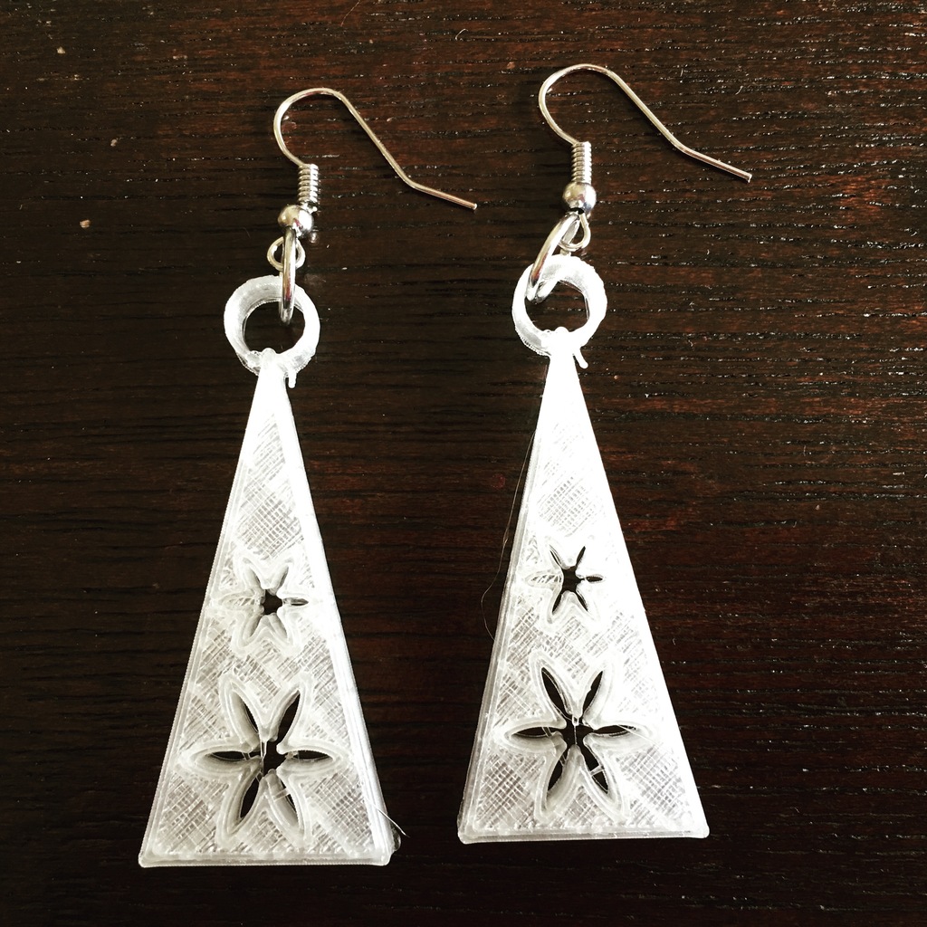 Triangle Flower Earrings