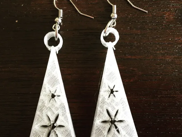 Triangle Flower Earrings