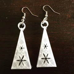 Triangle Flower Earrings