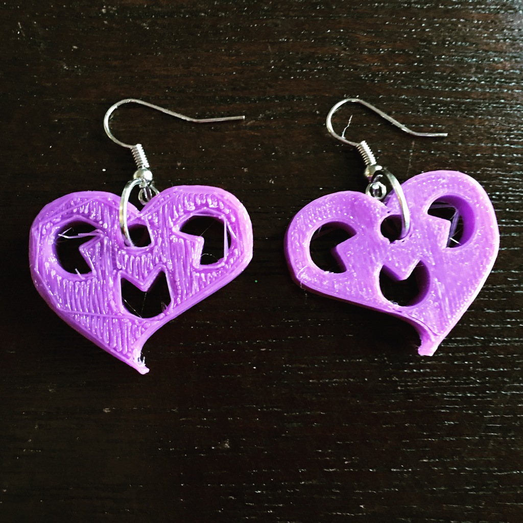 Heart Earrings with Holes