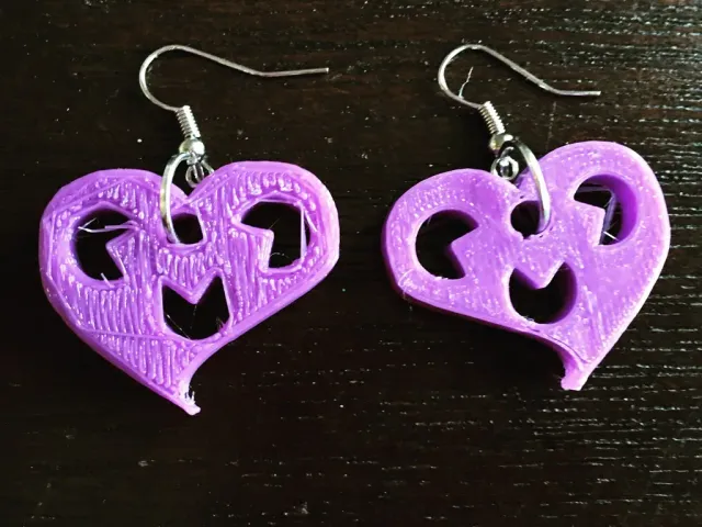 Heart Earrings with Holes