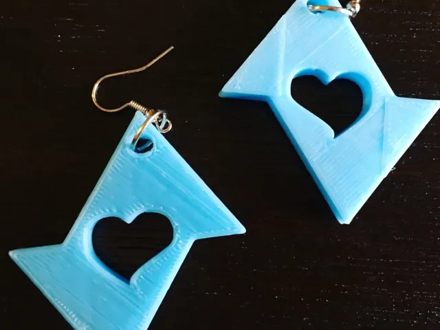 Triangle Heart Earrings