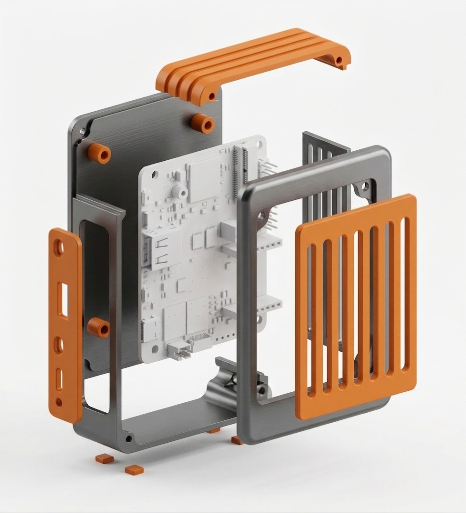 CoralBoard Modular Enclosure – Black & Orange