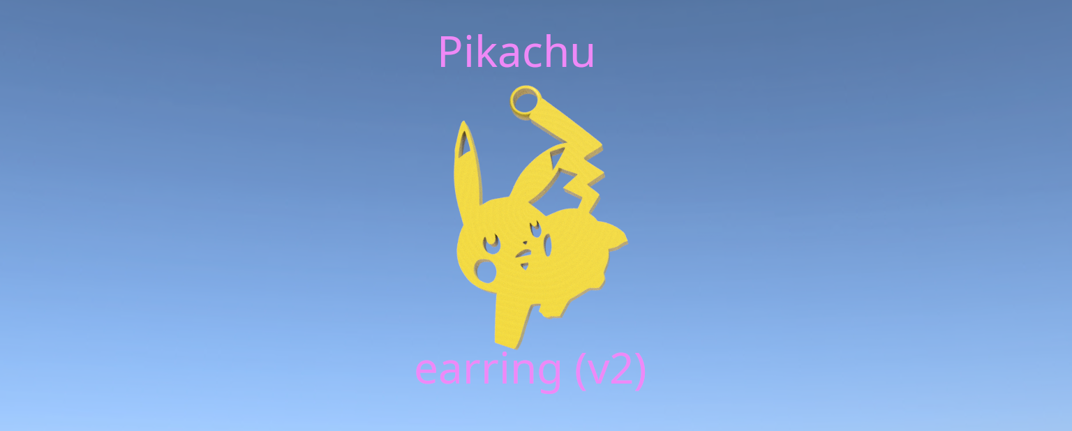Pikachu earrings (v2)