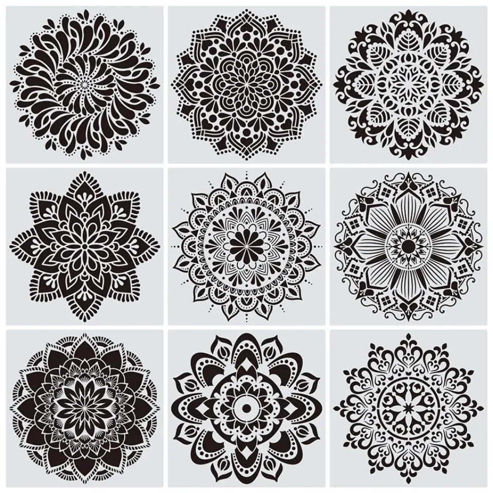 Airbrush stencil set - Mandala by Algernon, Download free STL model