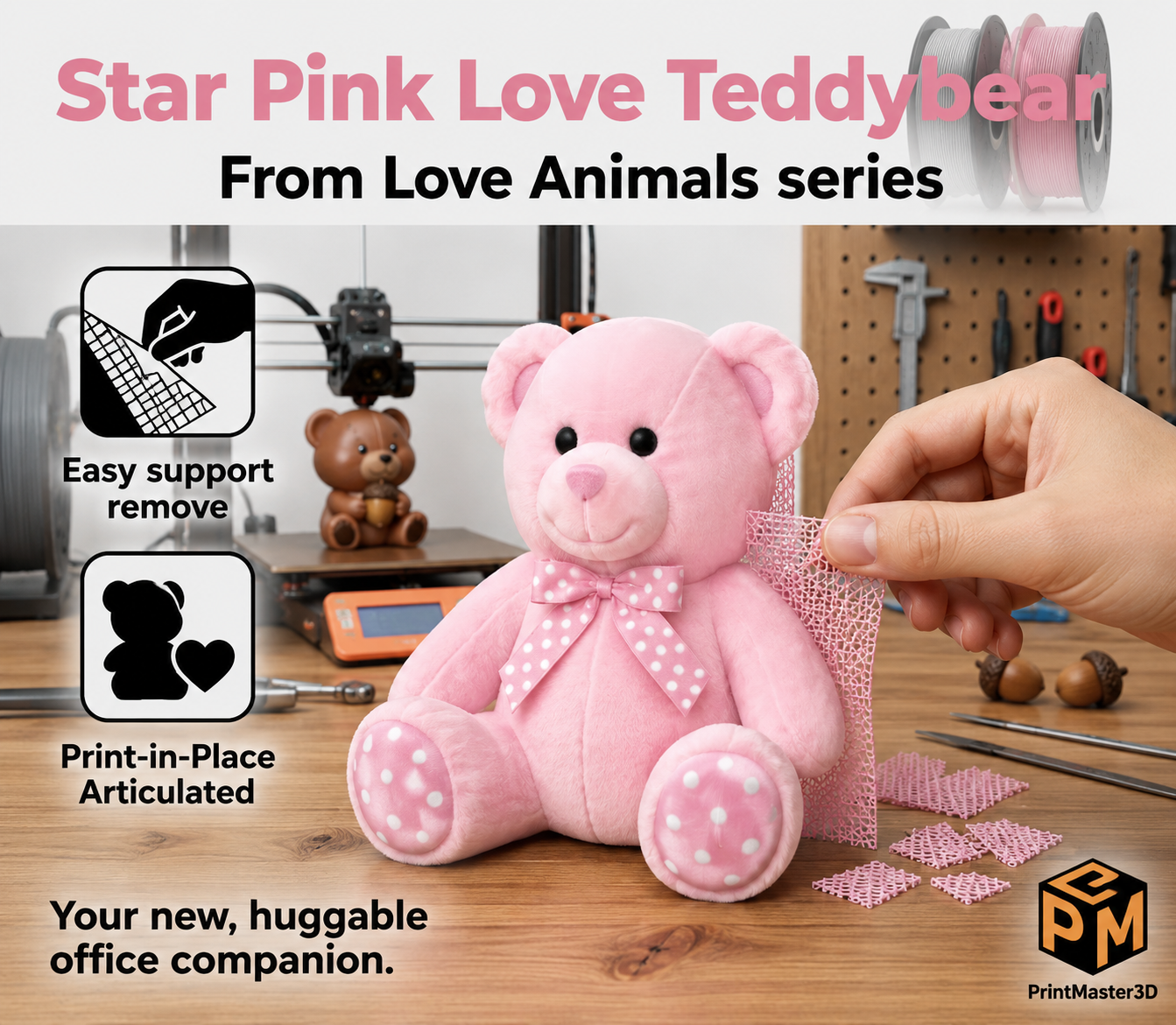 Pink Love Teddybear – From the "Love Animals" Series