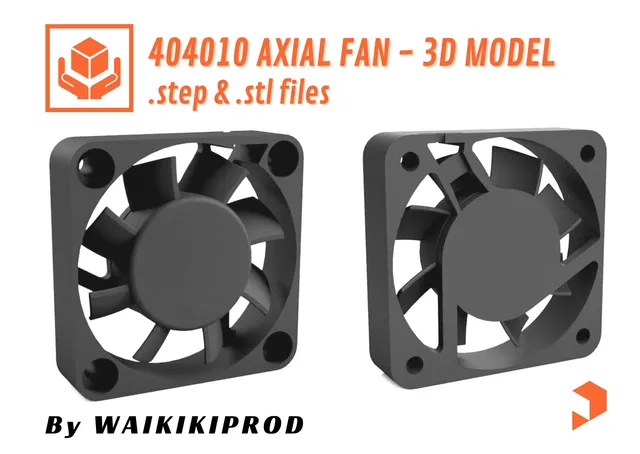 4010 Axial Fan 3D Model .step & .stl