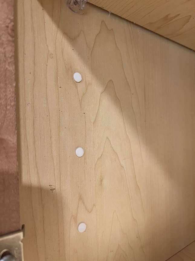 Kitchen Cabinet shelving hole cap