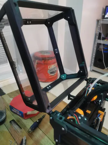 Voron v0.1 one piece top hat with seperated hinges