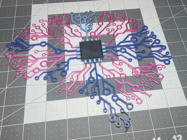 Brain Electronic circuit- layer height color change