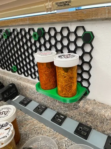 Pill Bottle Shelf for Honeycomb Storage Wall by bobby, Download free STL  model