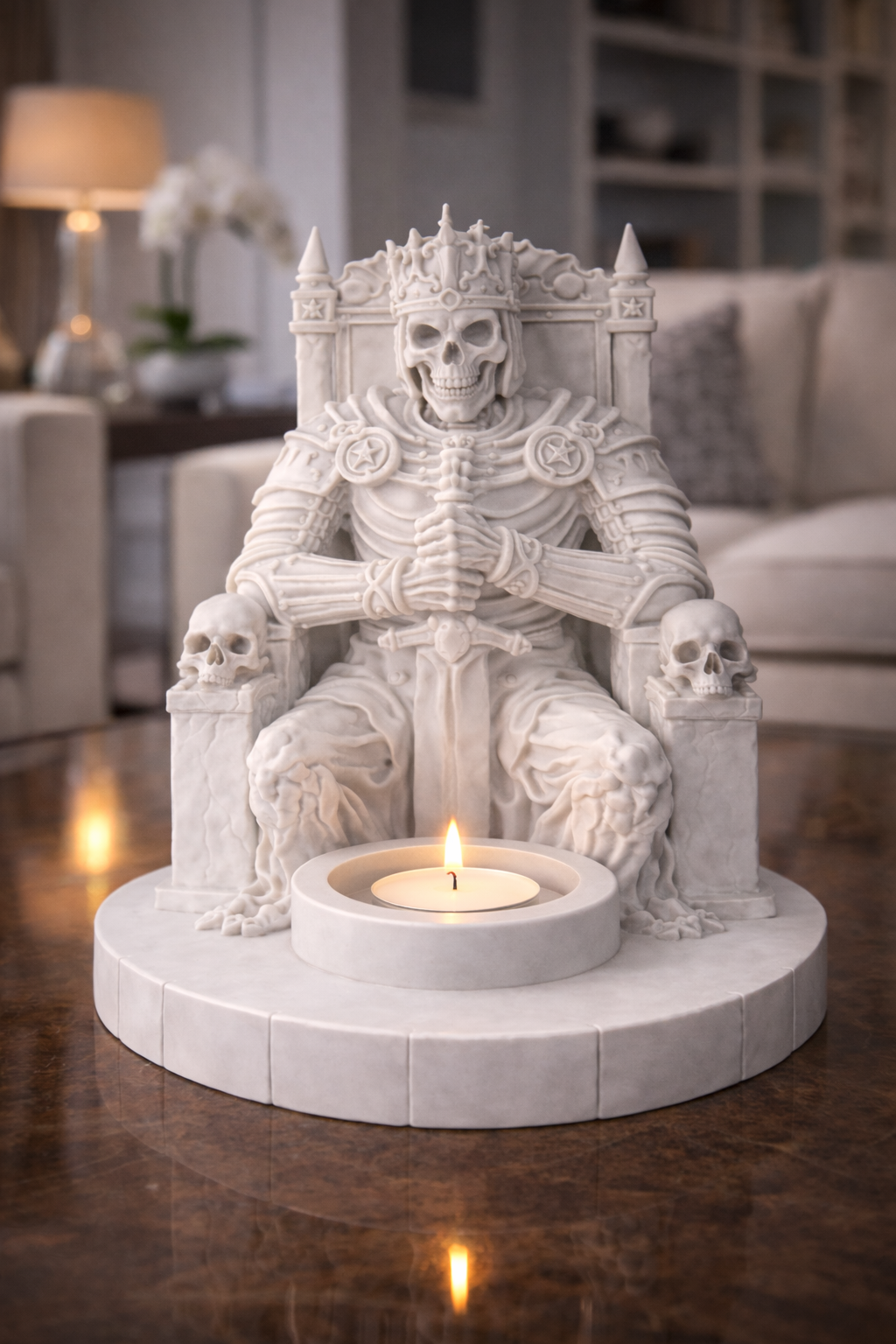 Skeleton King Candle Holder STL | Lich King Fantasy Decor