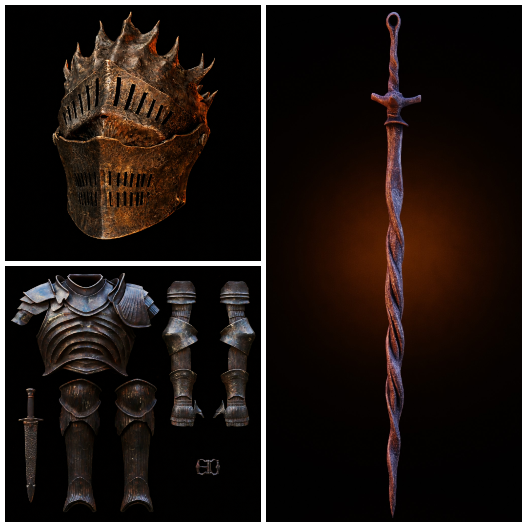ULTIMATE SOUL OF CINDER COSPLAY SET with firelink greatsword life size - Dark Souls Fan Art STL