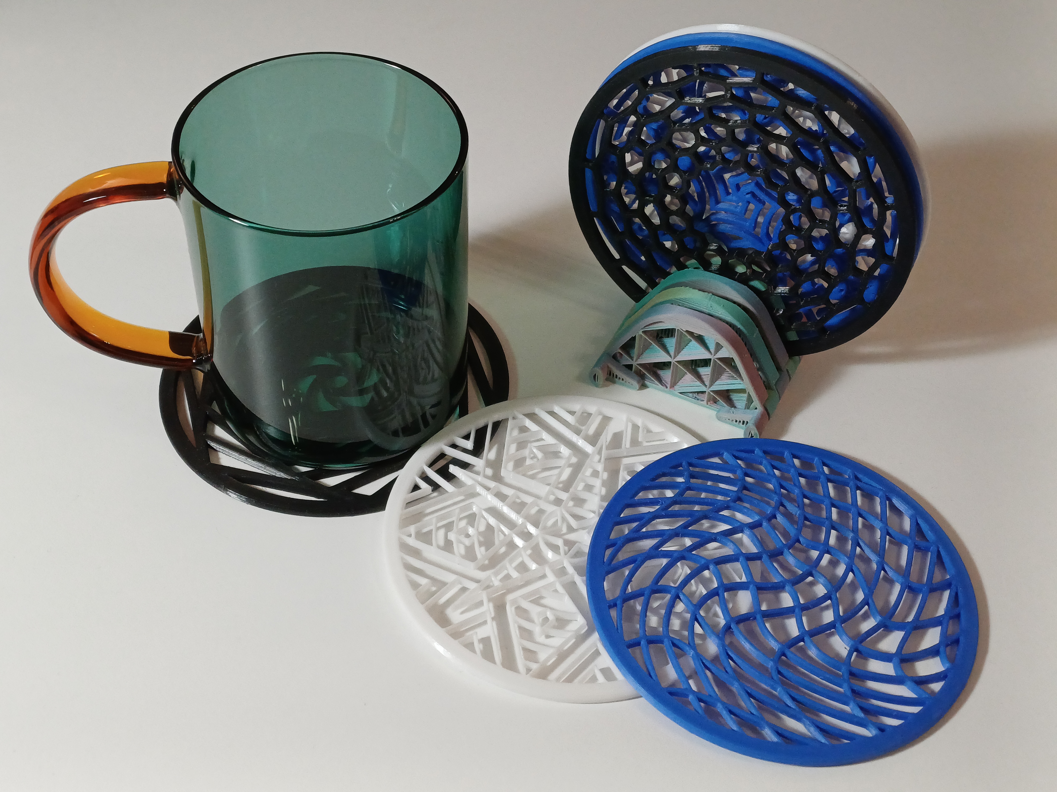Decoratrive Coaster Set with Modular Holder