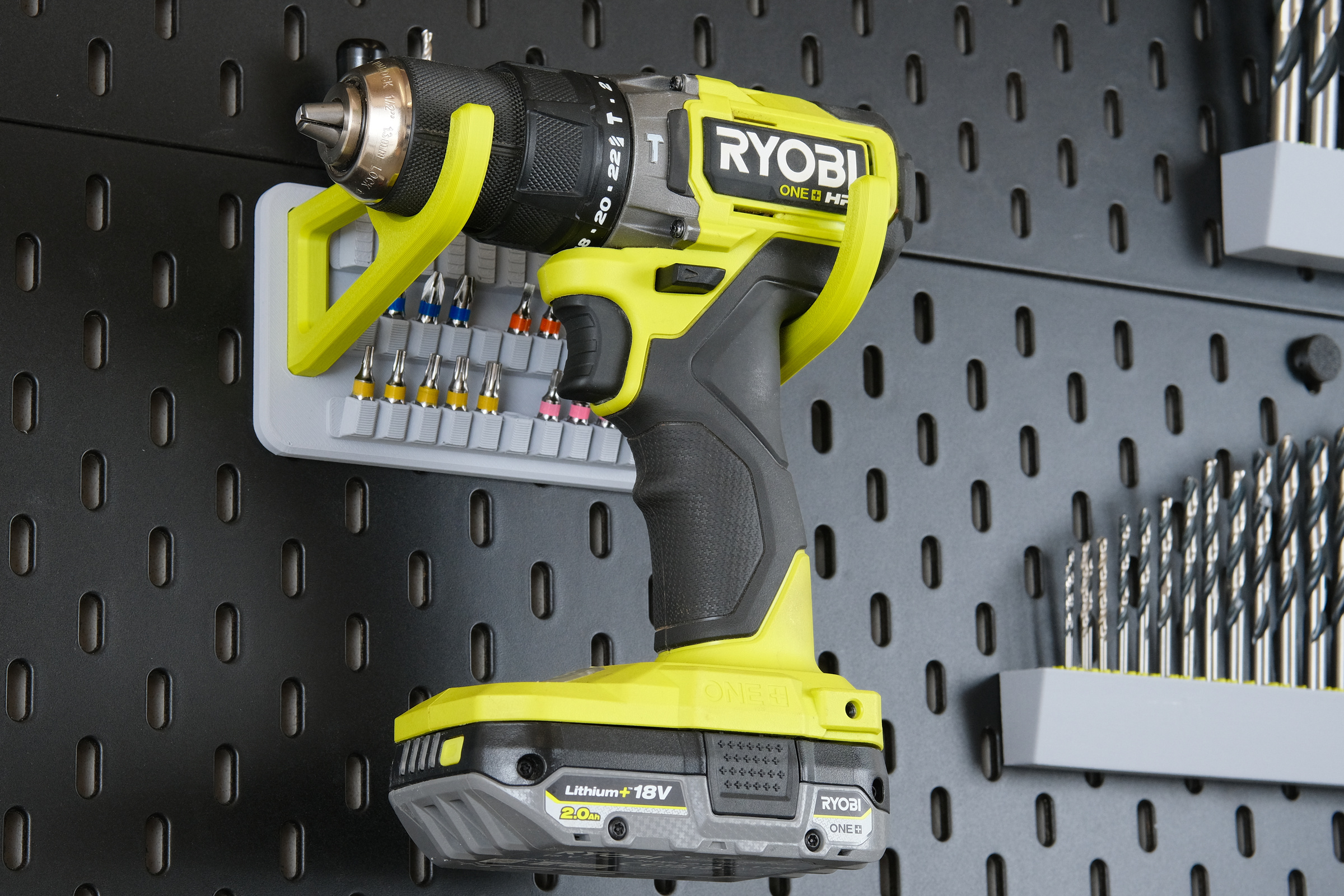 Skadis holder for (Ryobi) drill and bits