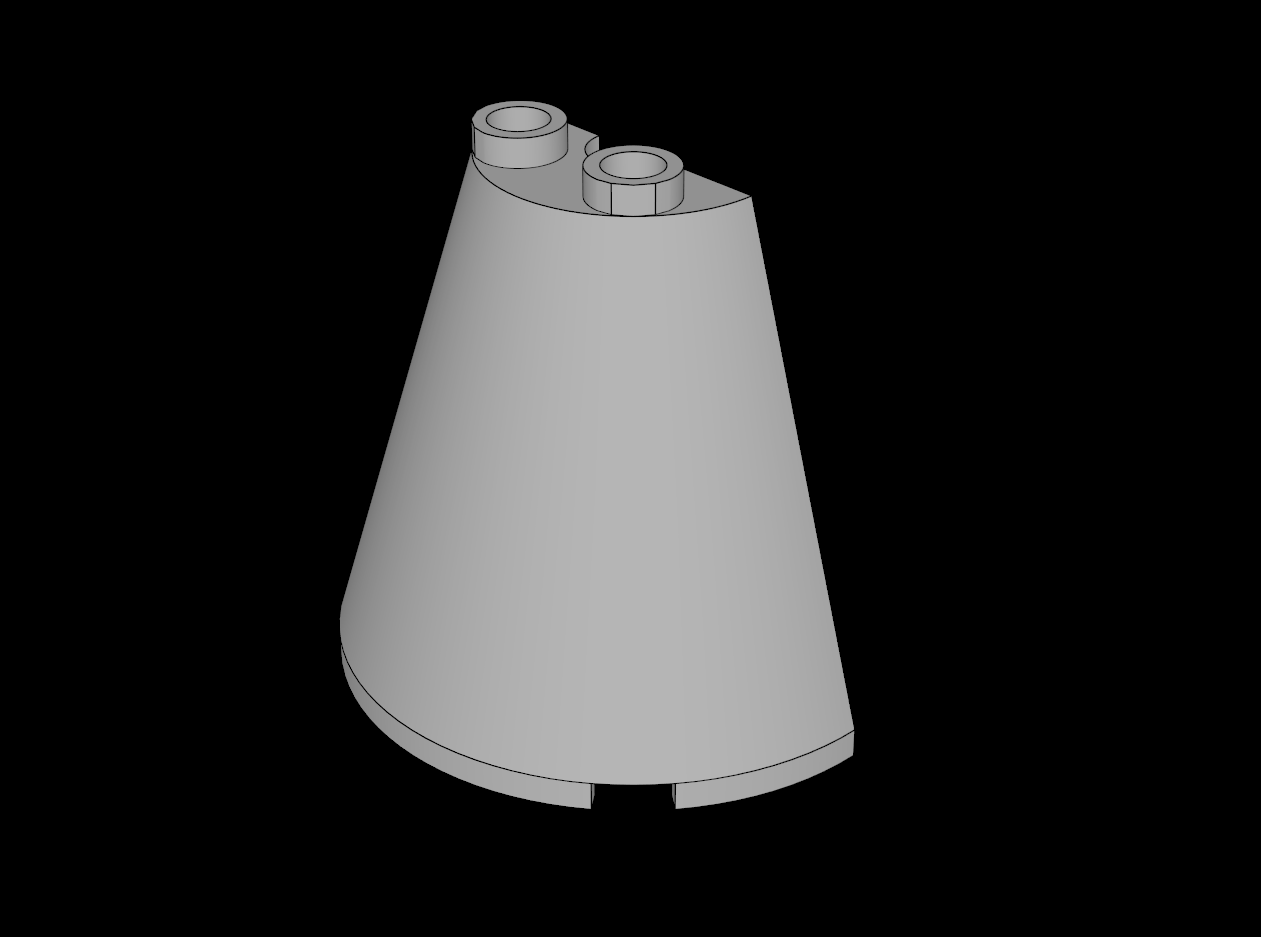 Lego Compatible (38317.dat) Cone  4 x  2 x  3 Half