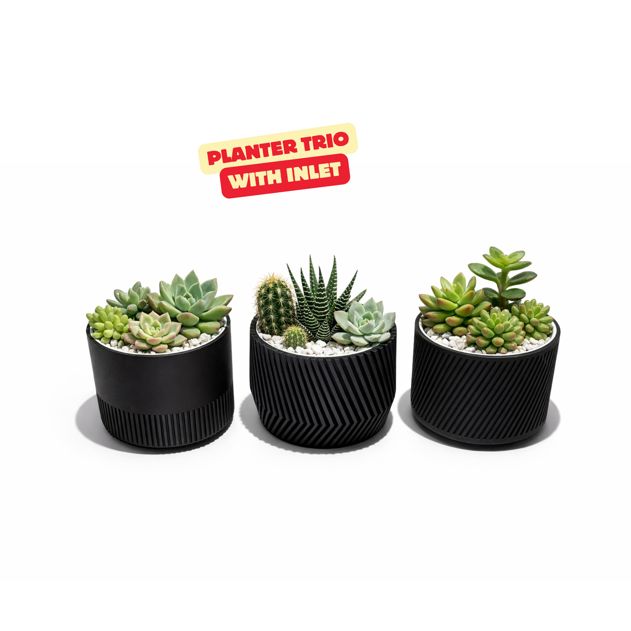 PLANTER TRIO WITH OPTIONAL INLET / PLANTER DESIGN / INLET / MODERN HOMEDECOR / DECOR / DECORATIONS
