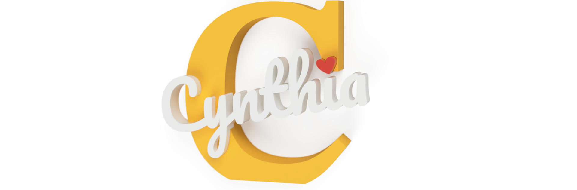 Cynthia – Decorative 3D Print Name Sign 3D model