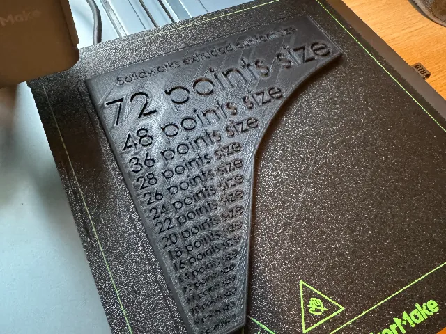 Solidworks extrude cut font size reference