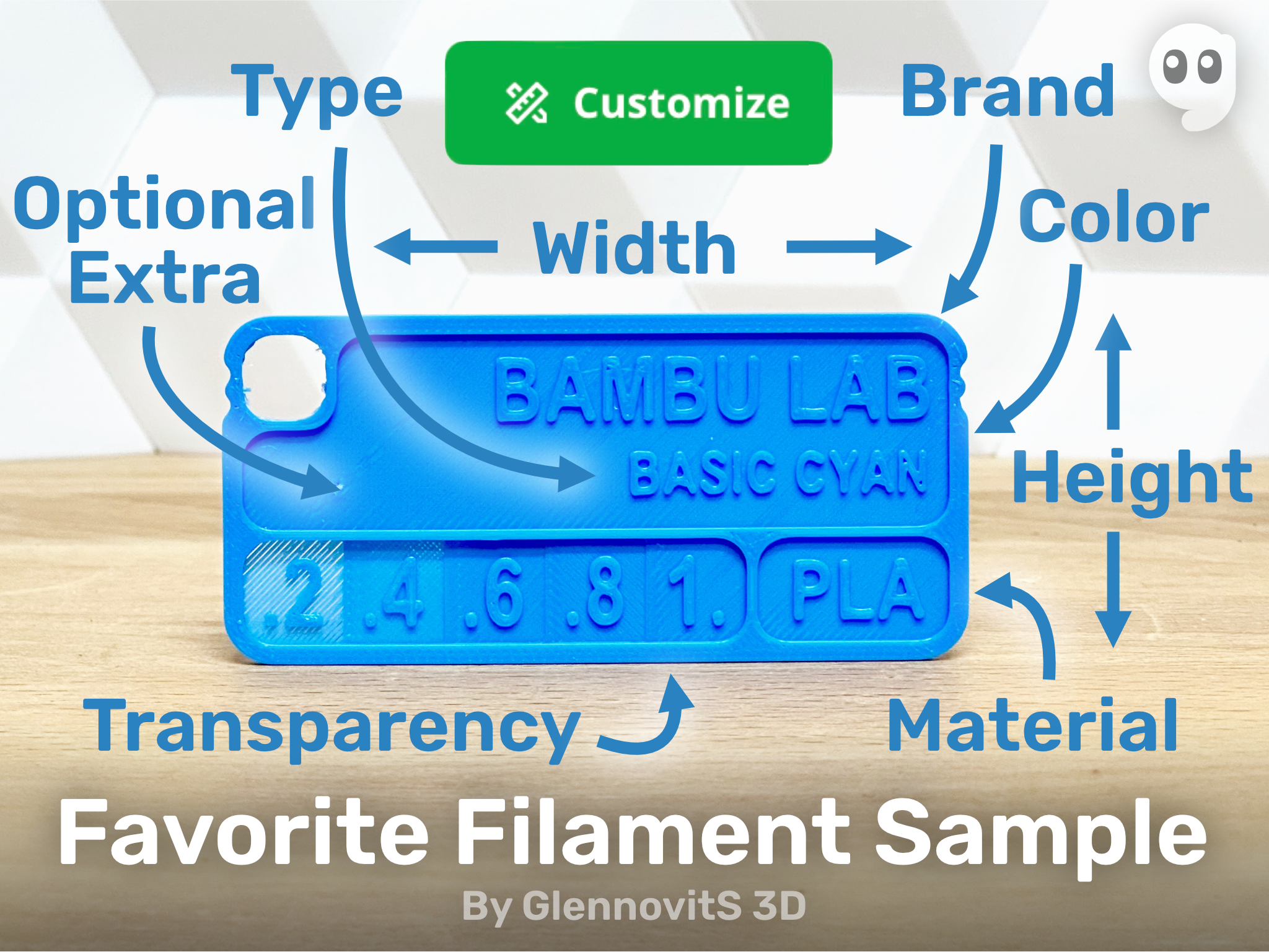 Favorite Filament Sample (Customize color swatch)