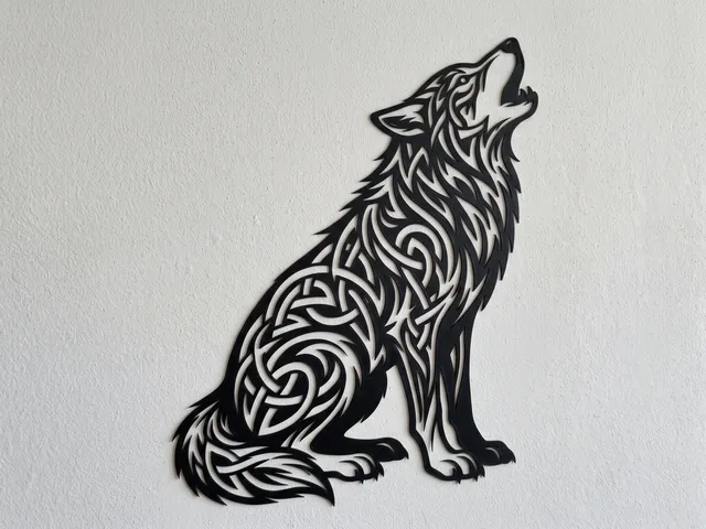Celtic Howling Wolf - wall art