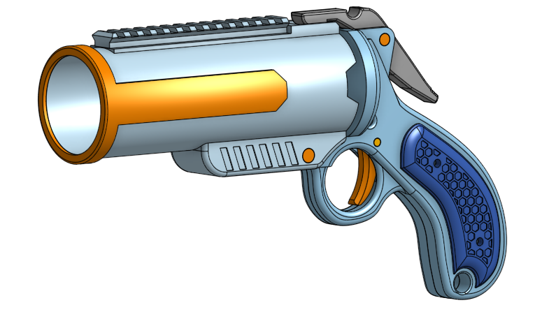 Fortinbras: A Fully 3d Printed Nerf Stringer Flare Blaster (Uses DB Shells)