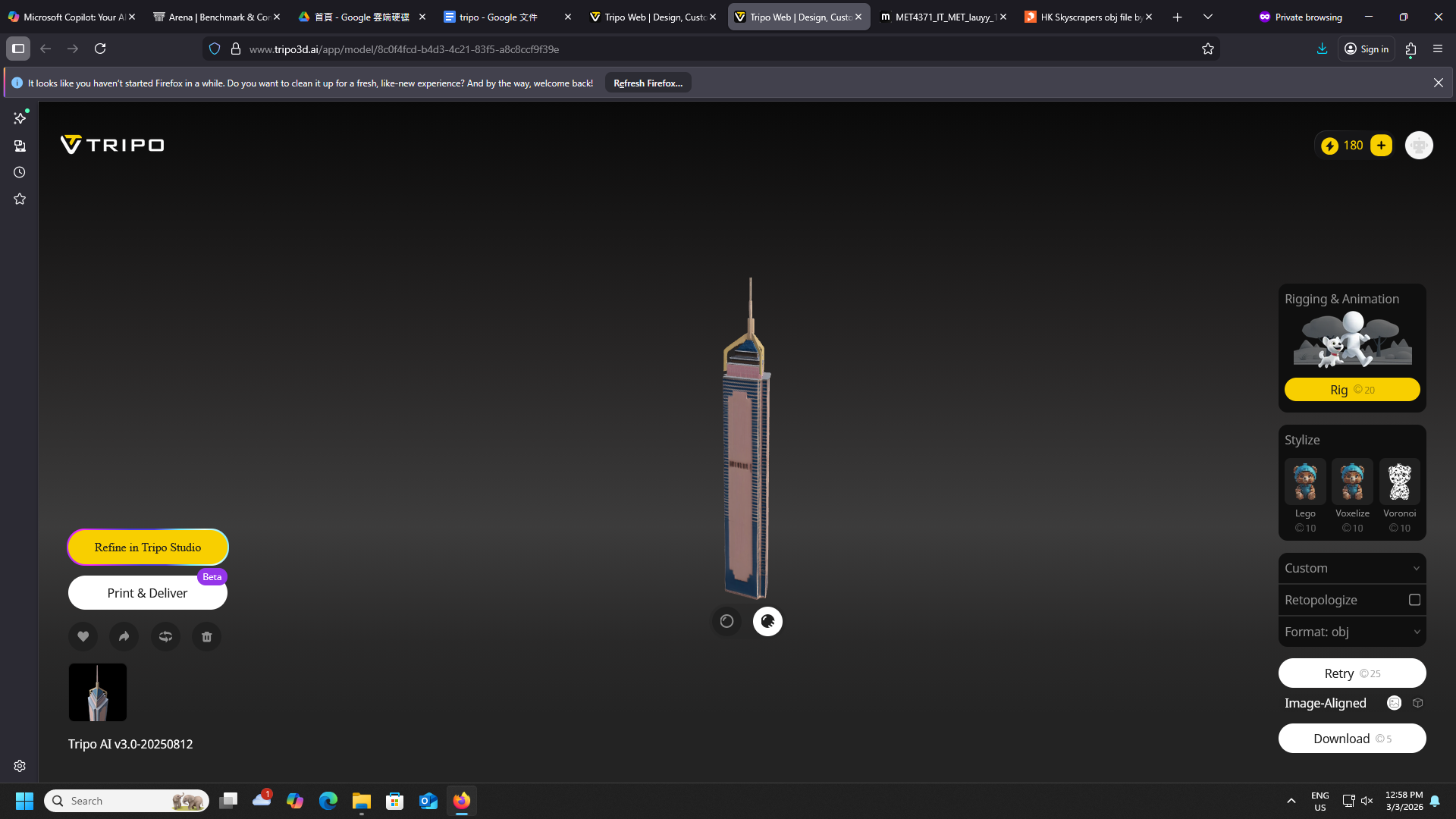 HK Skyscrapers obj file — miniatura 4