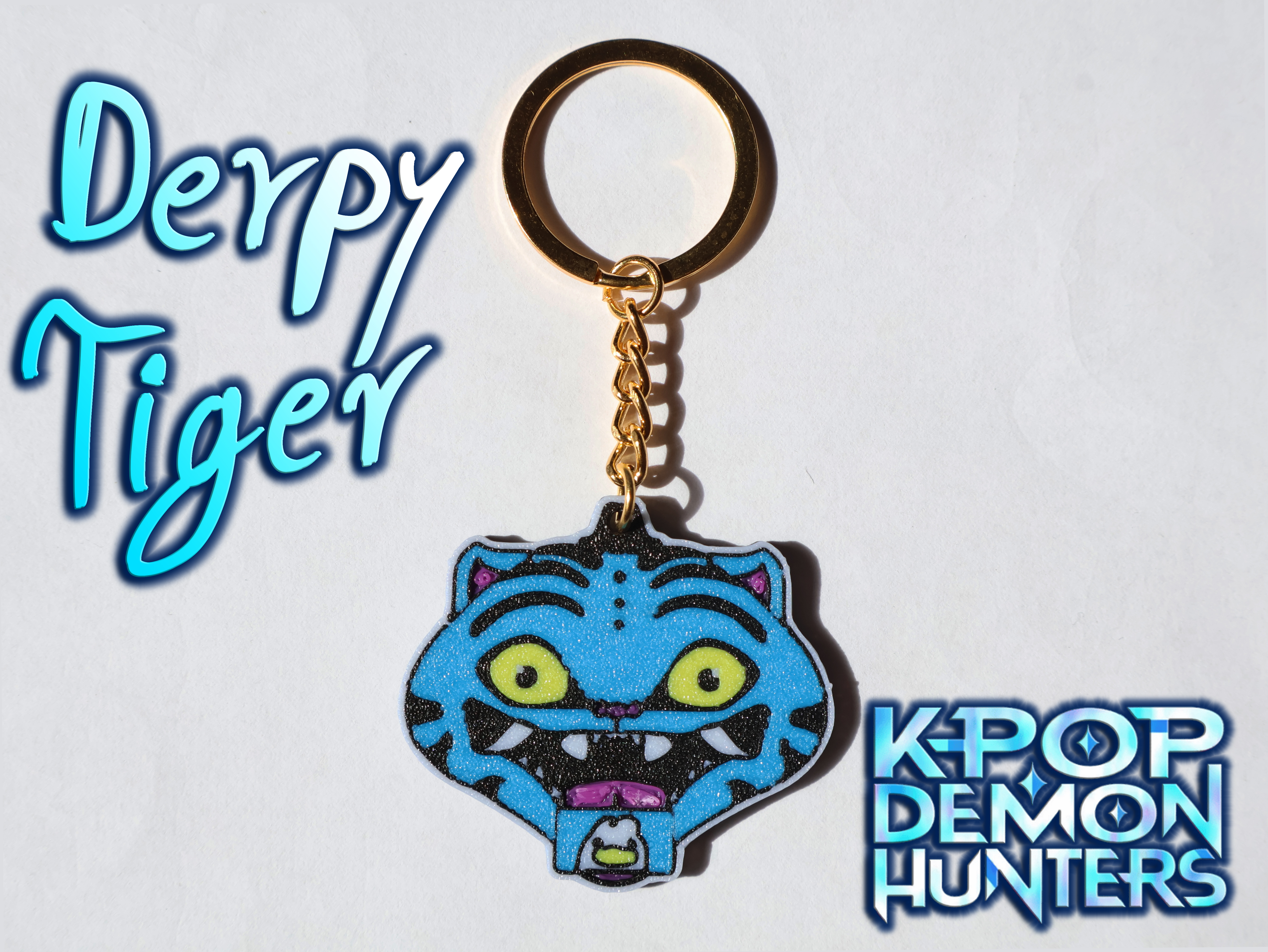 KPop Demon Hunters Derpy tiger Keychain Pin