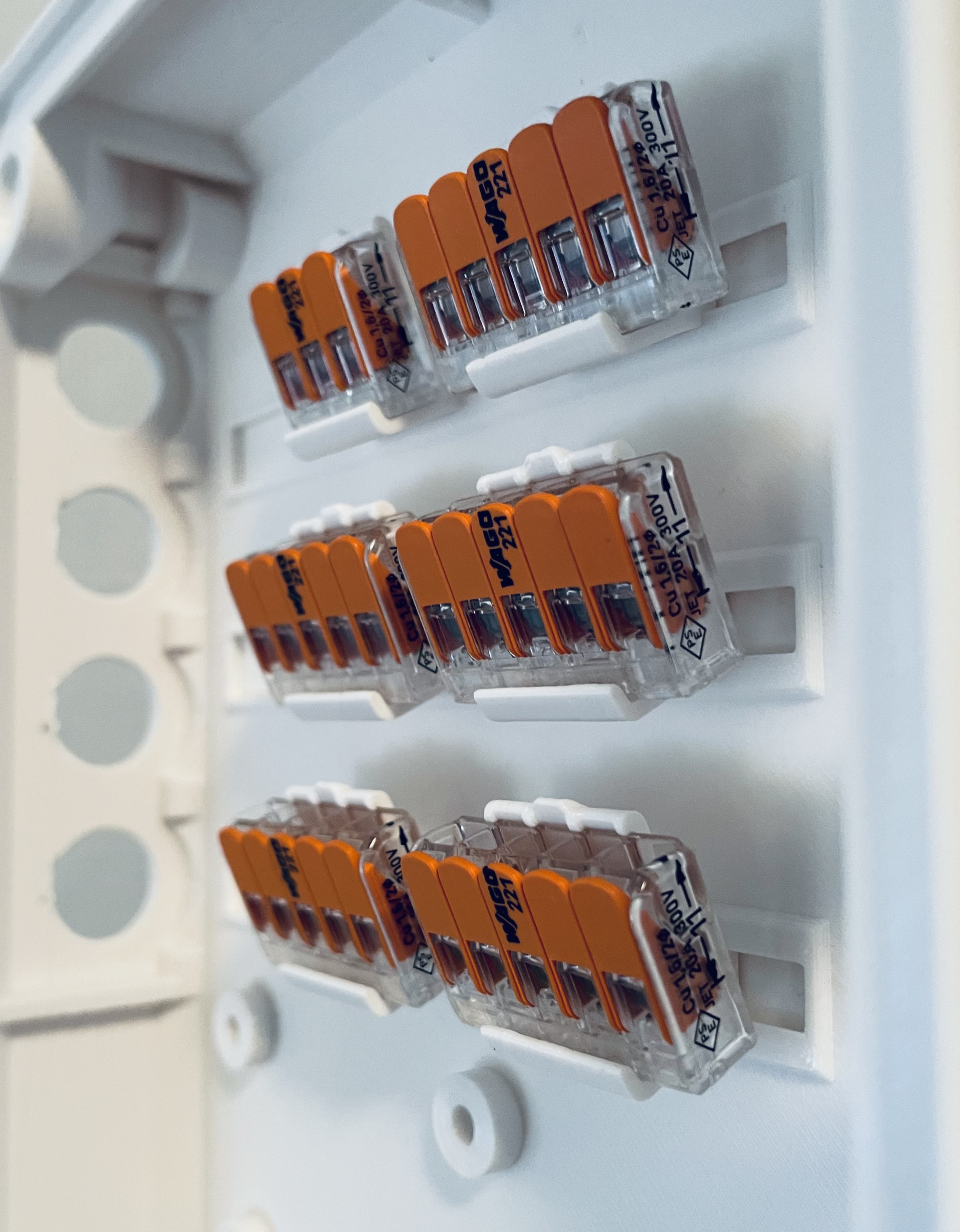 Electrical Junction Box for Wago Clamps with Modular Mounts and