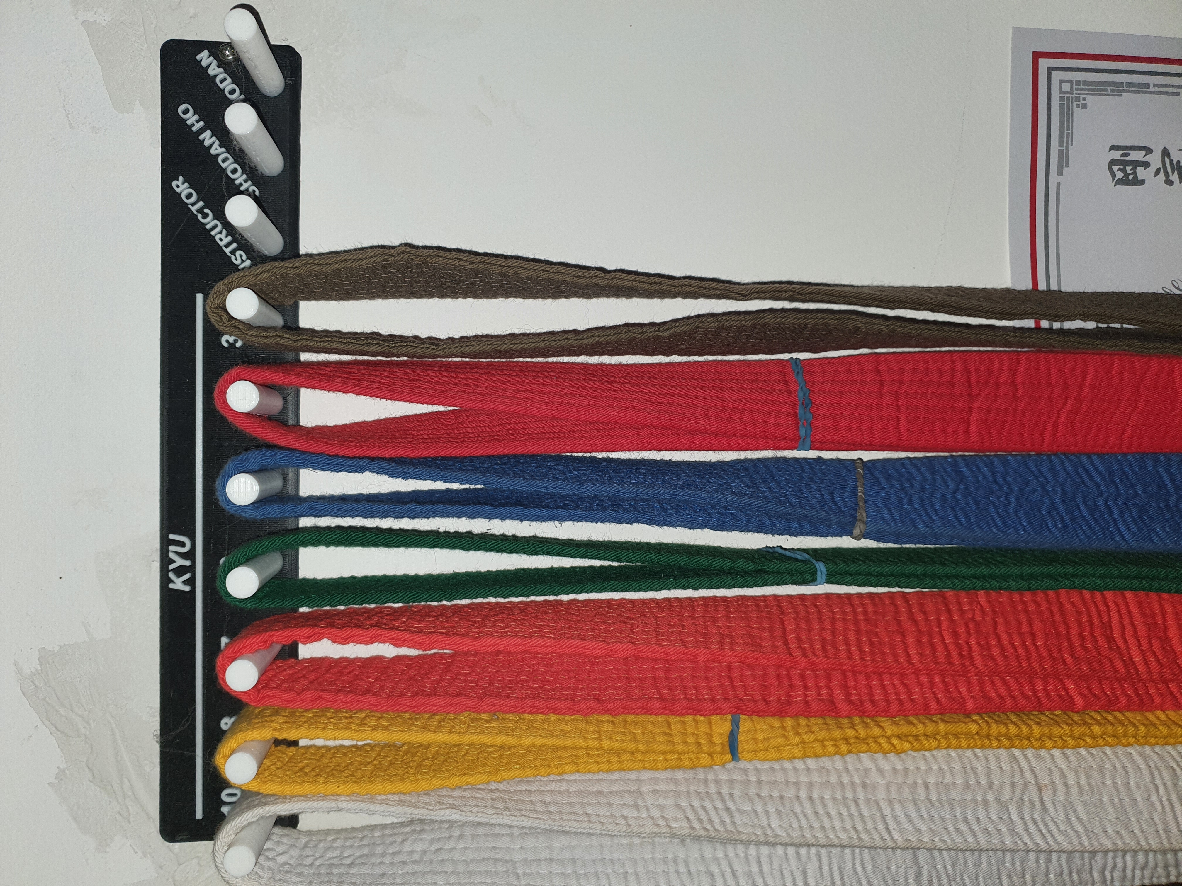 Simple Karate Belt Rack
