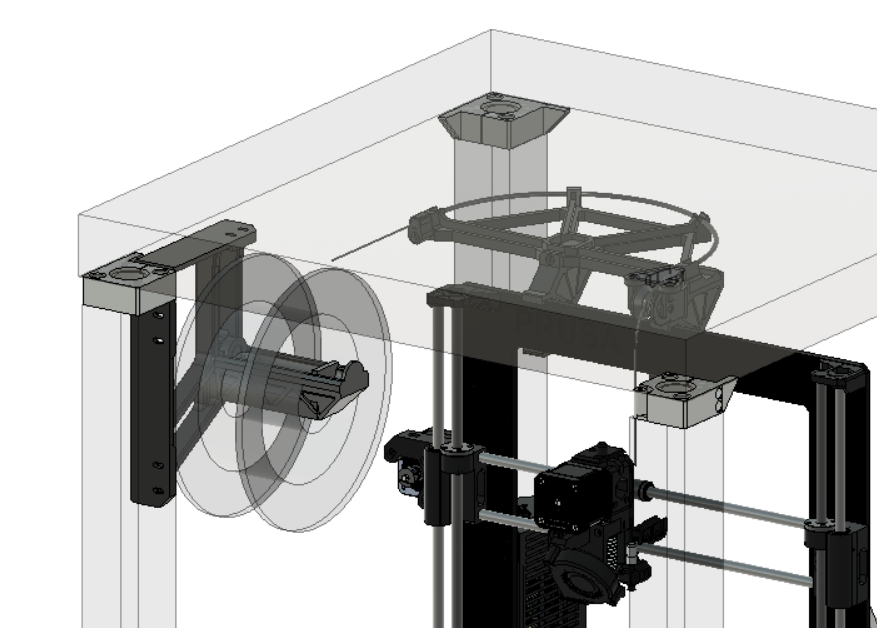 Spool holder for Ikea Lack enclosure