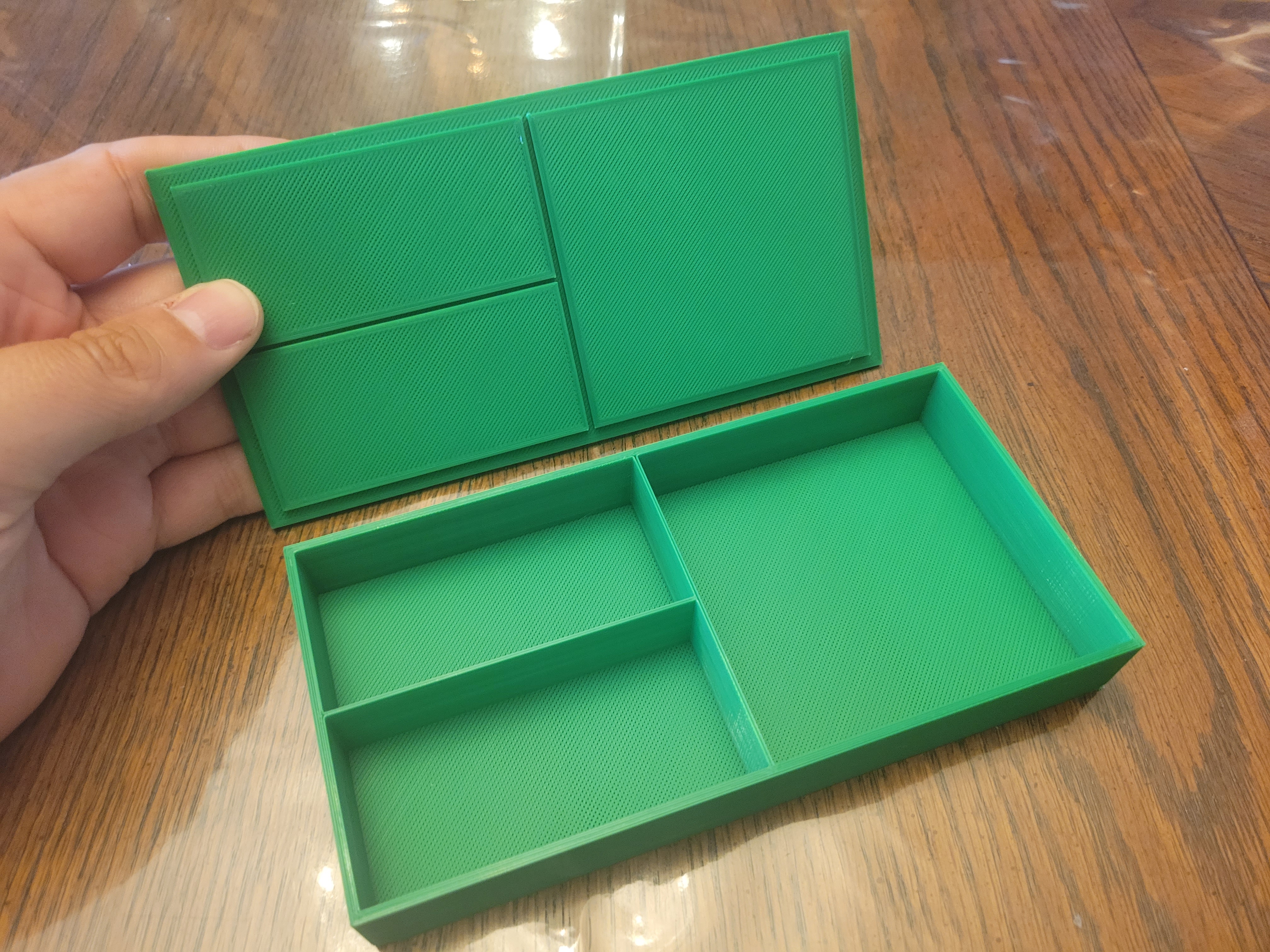 Divided box with friction fit lid