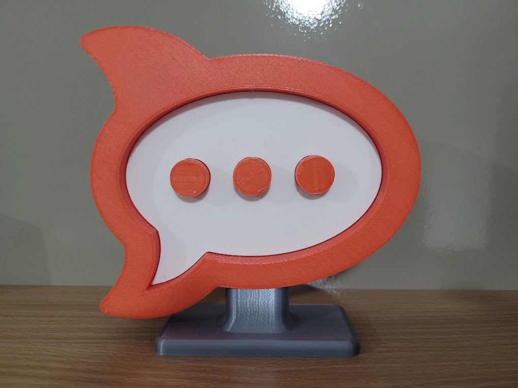 Rocket.chat 3D Logo with standing base