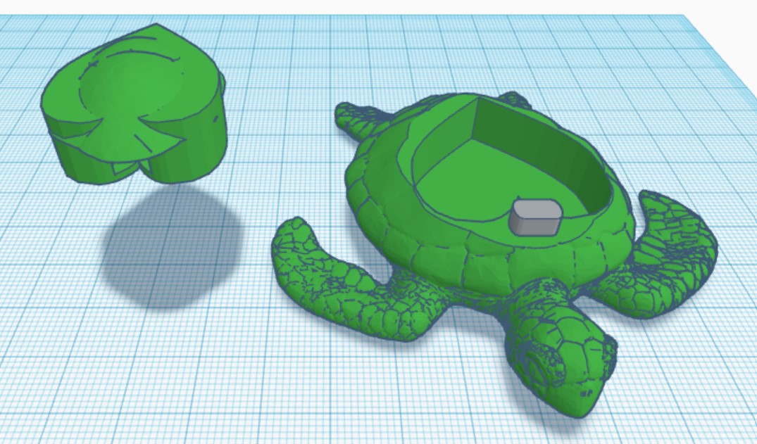 Sea turtle with attachable lid cover