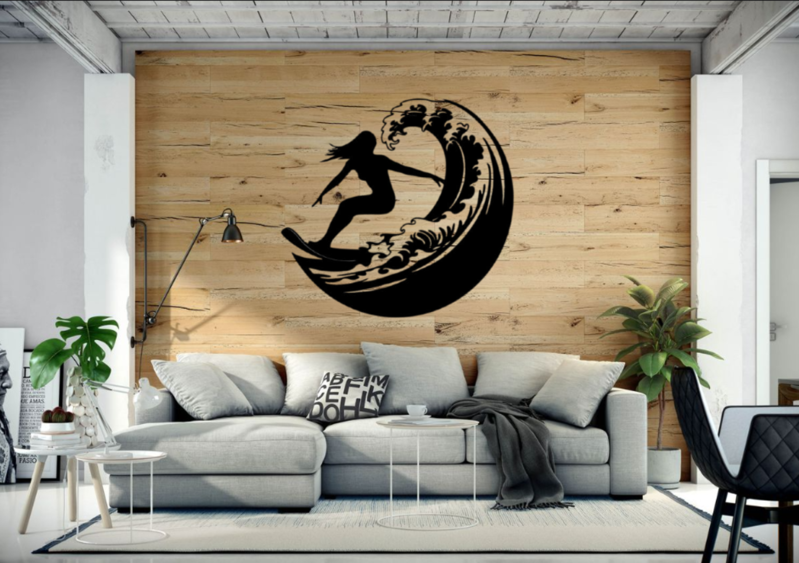 WallArt Surfer Girl