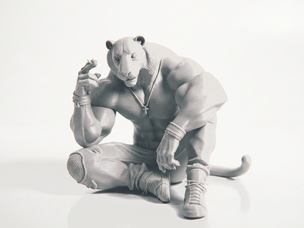 Smoking Tiger Figurine Animal Sculpture 3D Printable