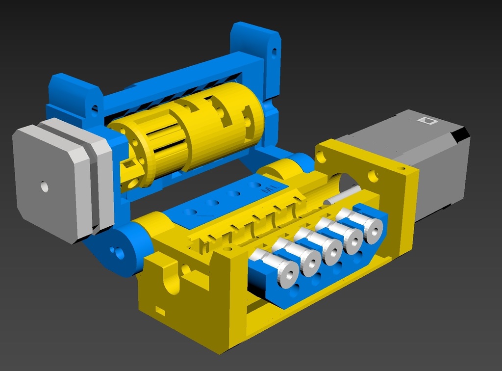 Multi-extruder derived from the Prusa Multi Material 2 upgrade.