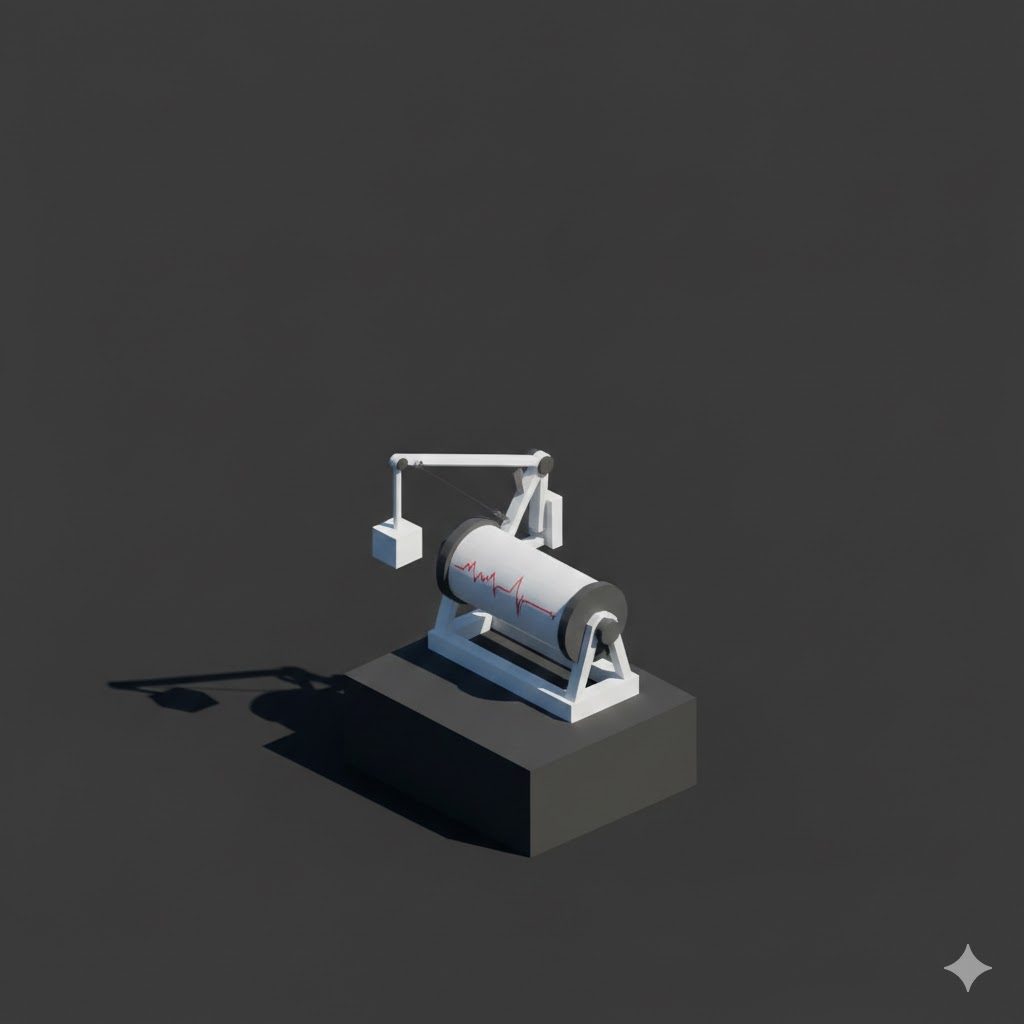 Low Poly Seismograph Machine