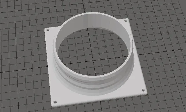 Adapter from 120mm fan to 100mm flexible hose