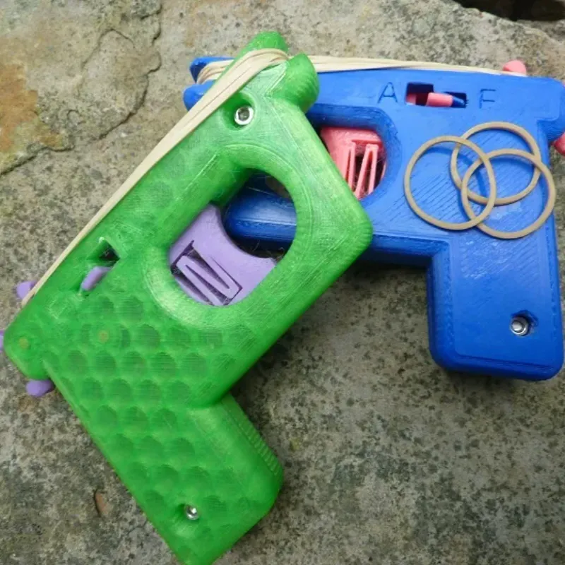 STL file MINI RUBBER BAND NERF BLASTER 🔫・Model to download and