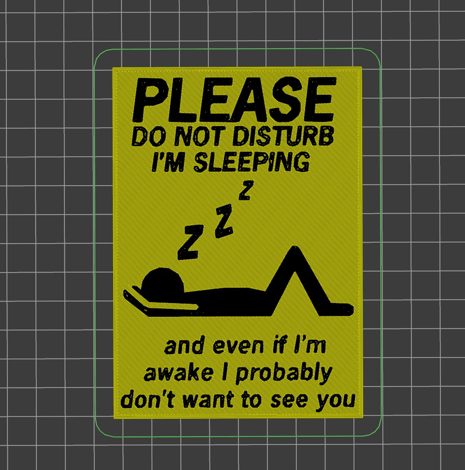 Don't disturb sleeping Sign