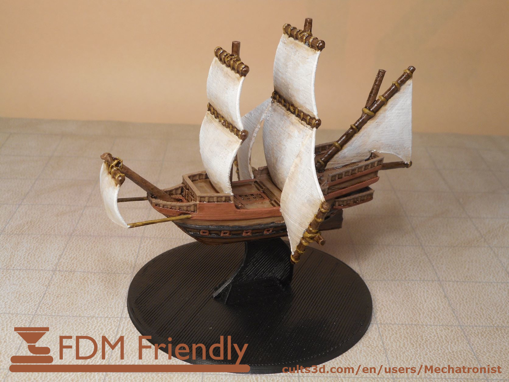 Galleon Flying Fantasy Ship Model Compatible With DnD Spelljammer