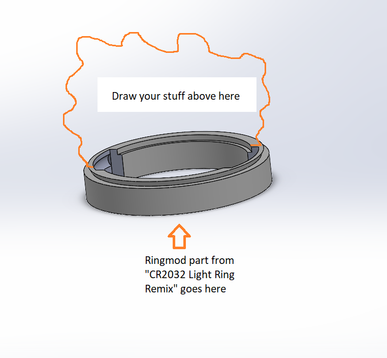 Ring light dome base for CR2032 Light Ring Remix