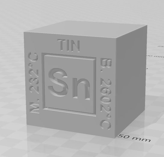 Tin SN elemental cube