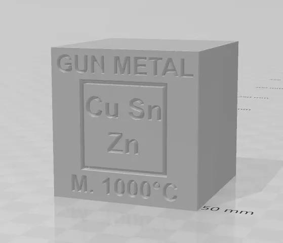 Gun Metal alloy cube