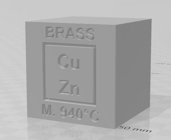 Brass alloy cube
