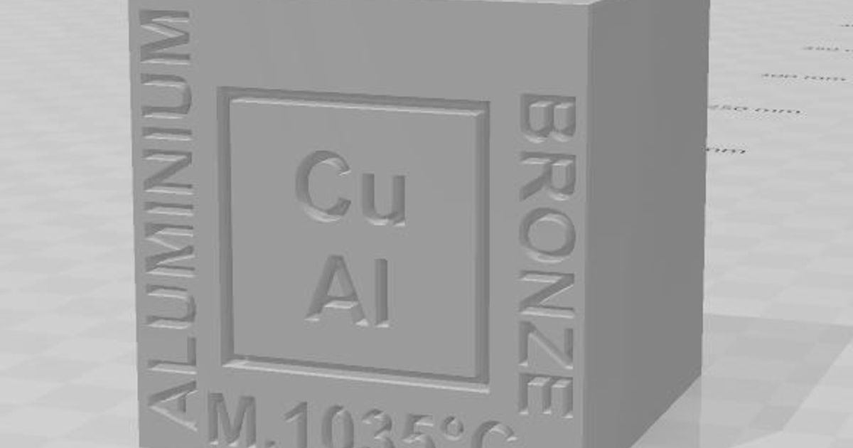 Aluminium Bronze alloy cube by DragonAtelier Download free STL model